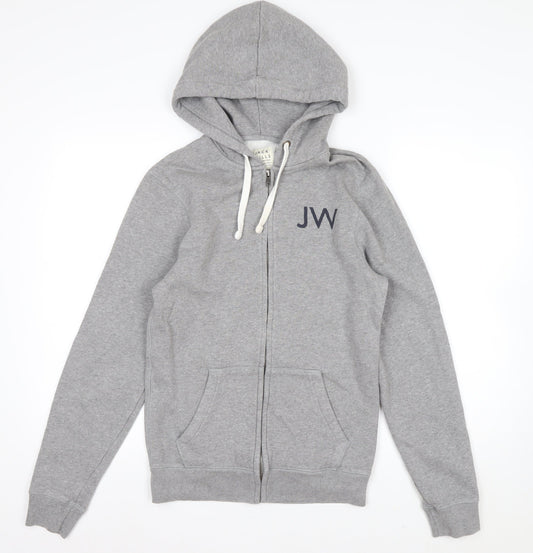 Jack Wills Men’s Grey Full Zip Hoodie XS Logo Fleece Sweatshirt