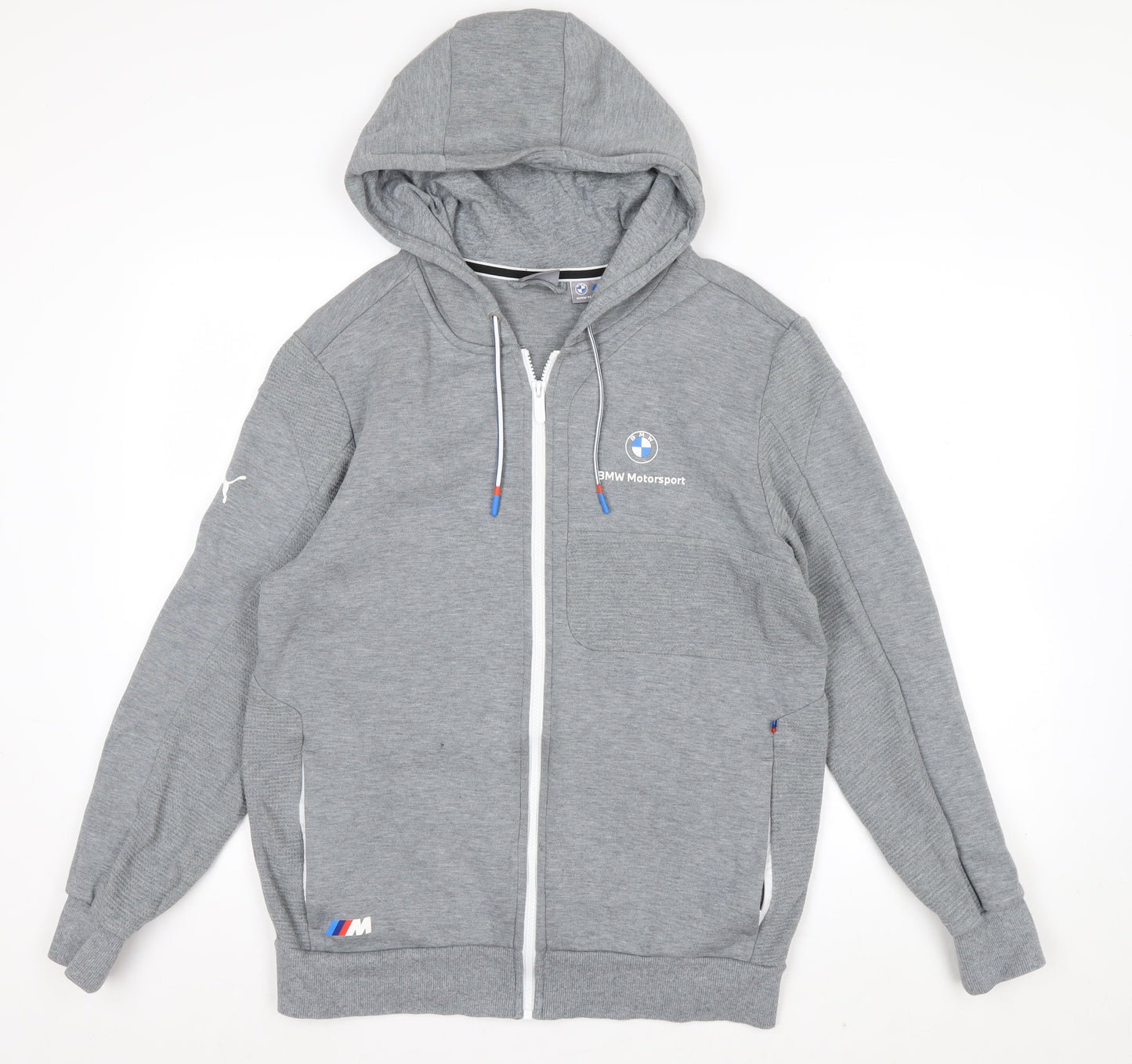 Puma BMW Motorsport Grey Full Zip Hoodie Men’s M Regular Fit