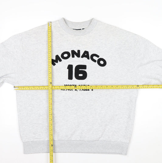 ASOS Design Women Grey Monaco 16 Pullover Sweatshirt Size S UK 8-10