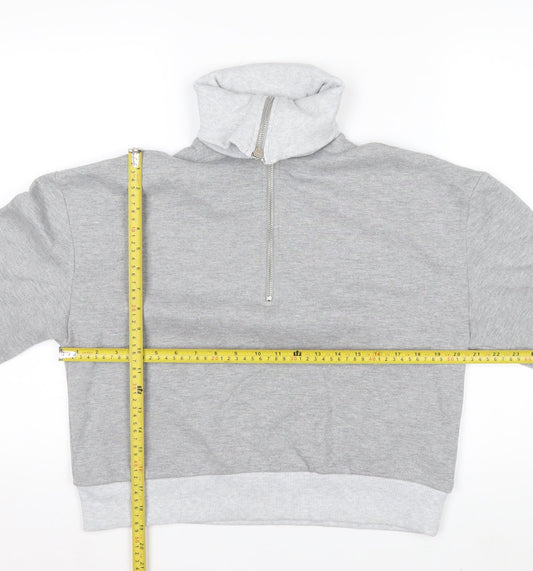 ASOS Design Women Grey XS 1/2 Zip Pullover Sweatshirt