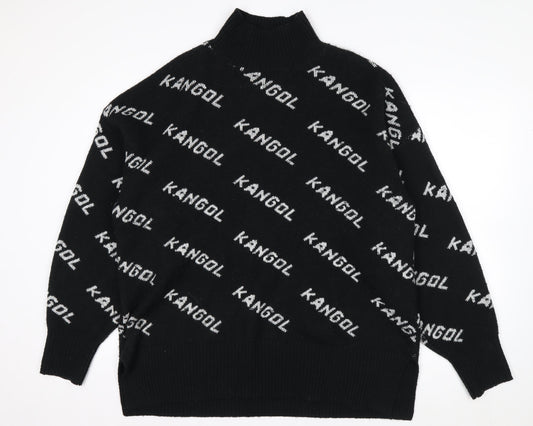 Kangol Men's Black Logo High Neck Pullover Jumper Size L
