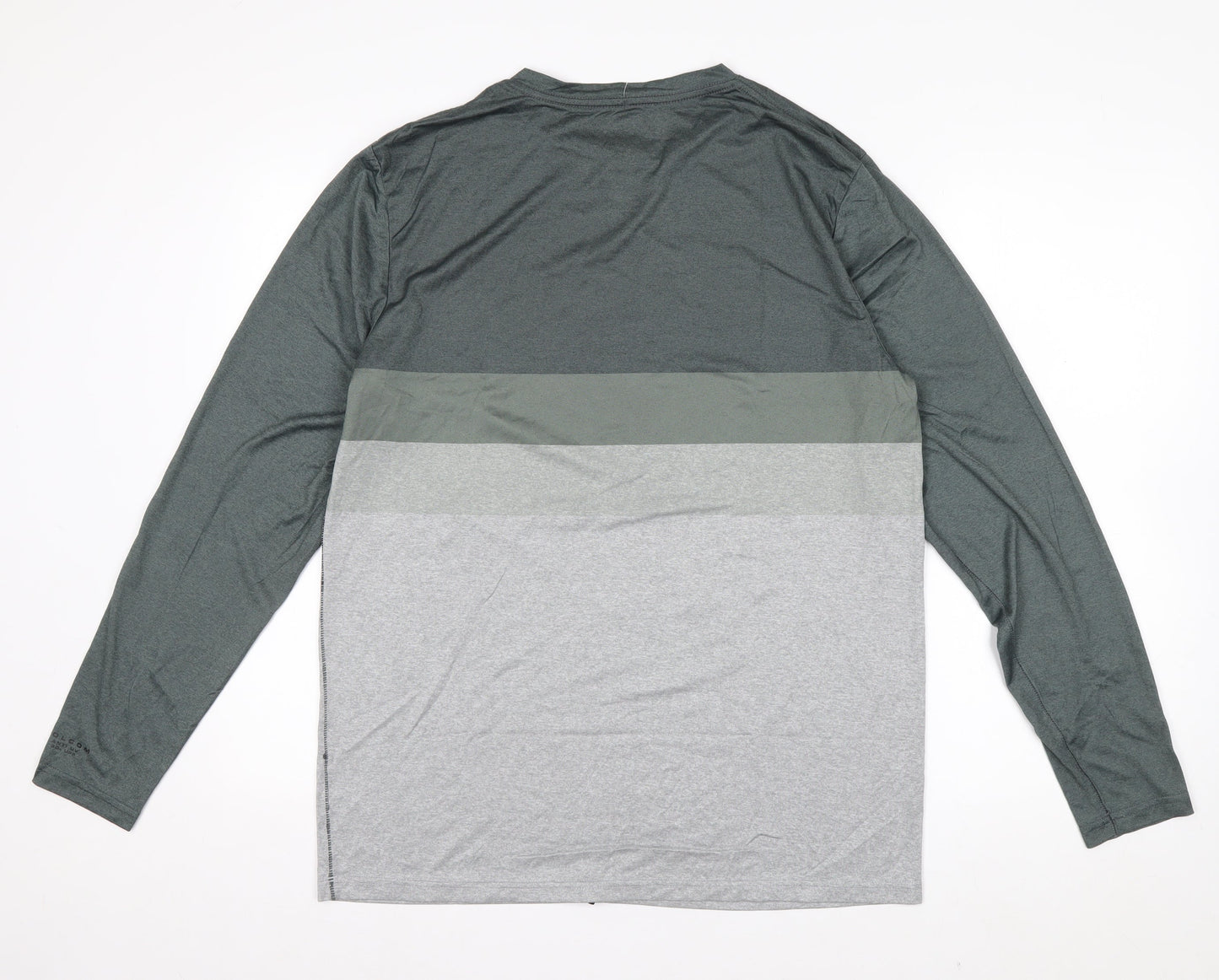 Volcom Men’s Grey Colourblock Long Sleeve UV T-Shirt Size L