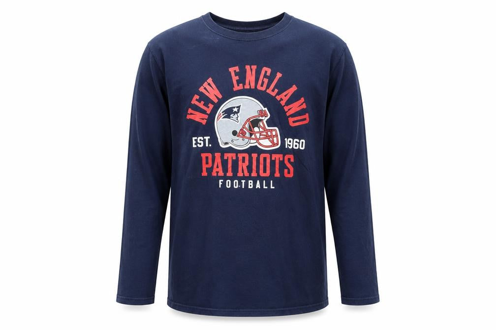 NFL Team Apparel Men's Blue New England Patriots Long Sleeve T-Shirt Size M