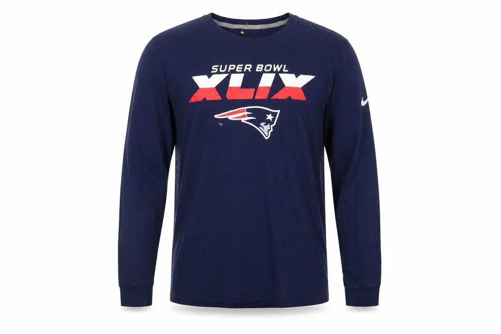 Nike Men’s Navy Super Bowl XLIX Long Sleeve T-Shirt XL Regular Fit
