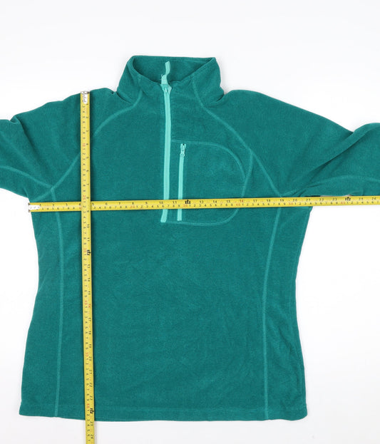 Mountain Warehouse Women Green Fleece 1/2 Zip Pullover UK 14