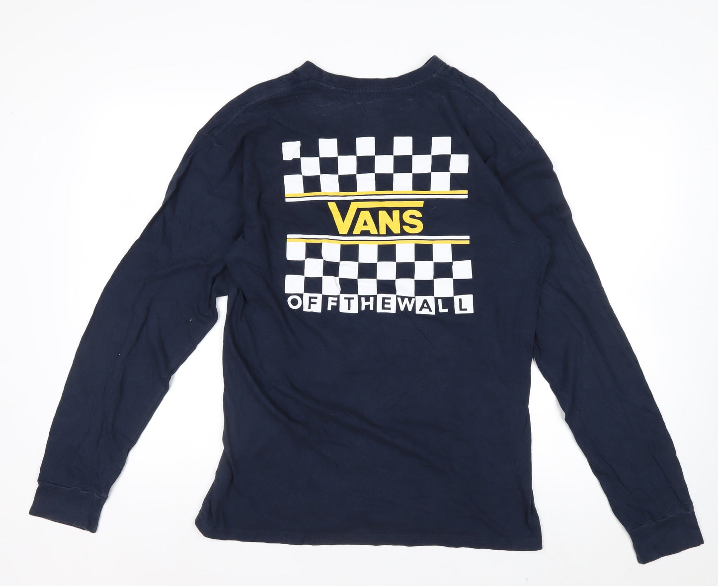 Vans Men's Blue Long Sleeve Graphic Cotton T-Shirt Medium