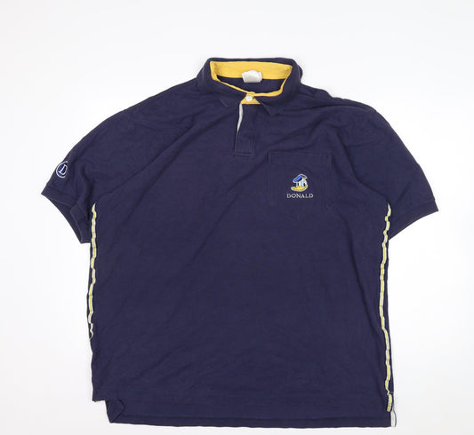 Disney Store Men’s Blue Donald Duck Polo Shirt XL Cotton
