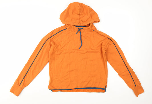 BAM Womens Orange Hooded Pullover Hoodie Size 10 Bamboo Blend