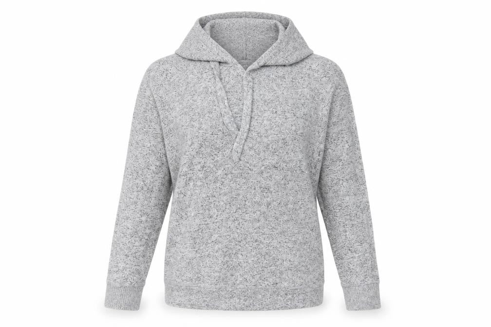 FatFace Women Grey Marl Viscose Blend Hooded Pullover UK 10