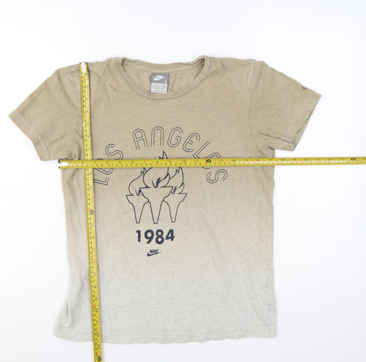 Nike Women's Beige Los Angeles 1984 Cotton T-Shirt Size S