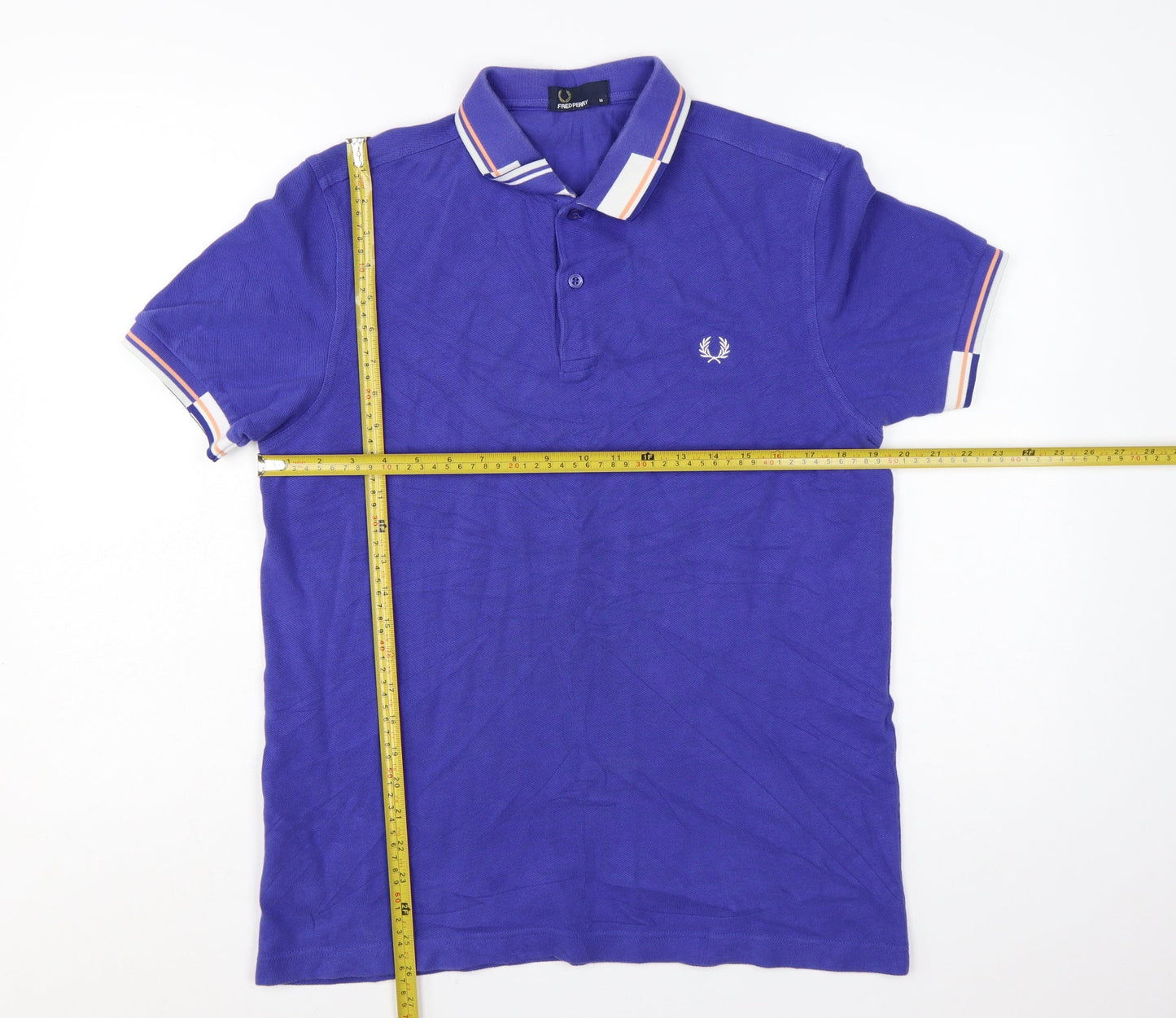 Fred Perry Men's Blue Cotton Polo Shirt M Regular Fit