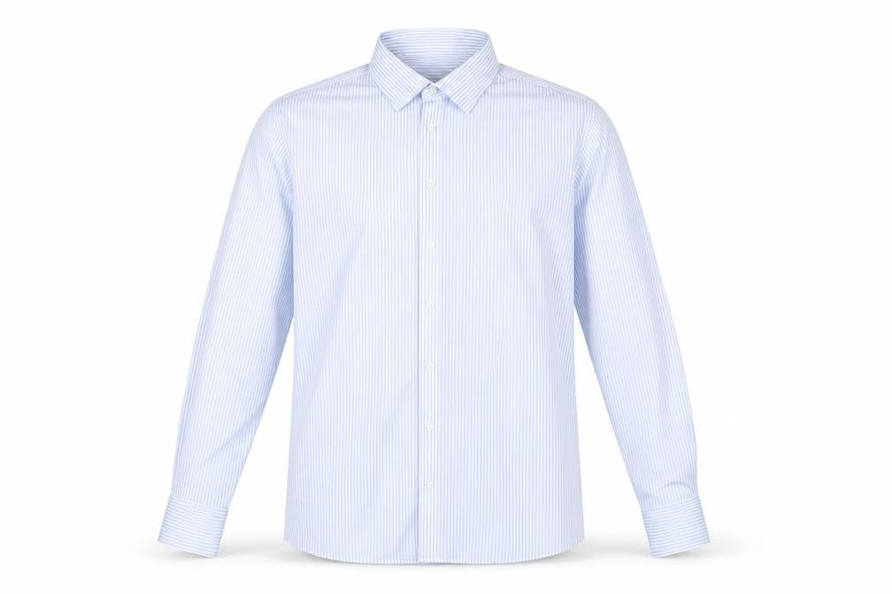 Marks & Spencer Men’s Blue Striped Slim Fit Long Sleeve Shirt Size 17