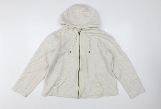 Mountain Warehouse Women Beige Full Zip Hoodie UK 16 Fleece Jacket
