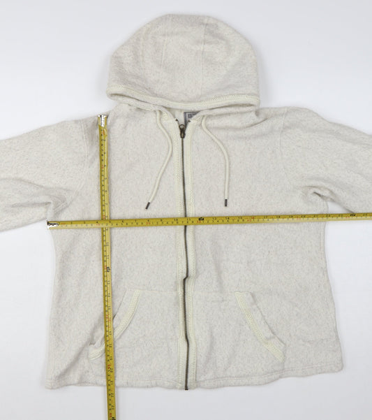 Mountain Warehouse Women Beige Full Zip Hoodie UK 16 Fleece Jacket