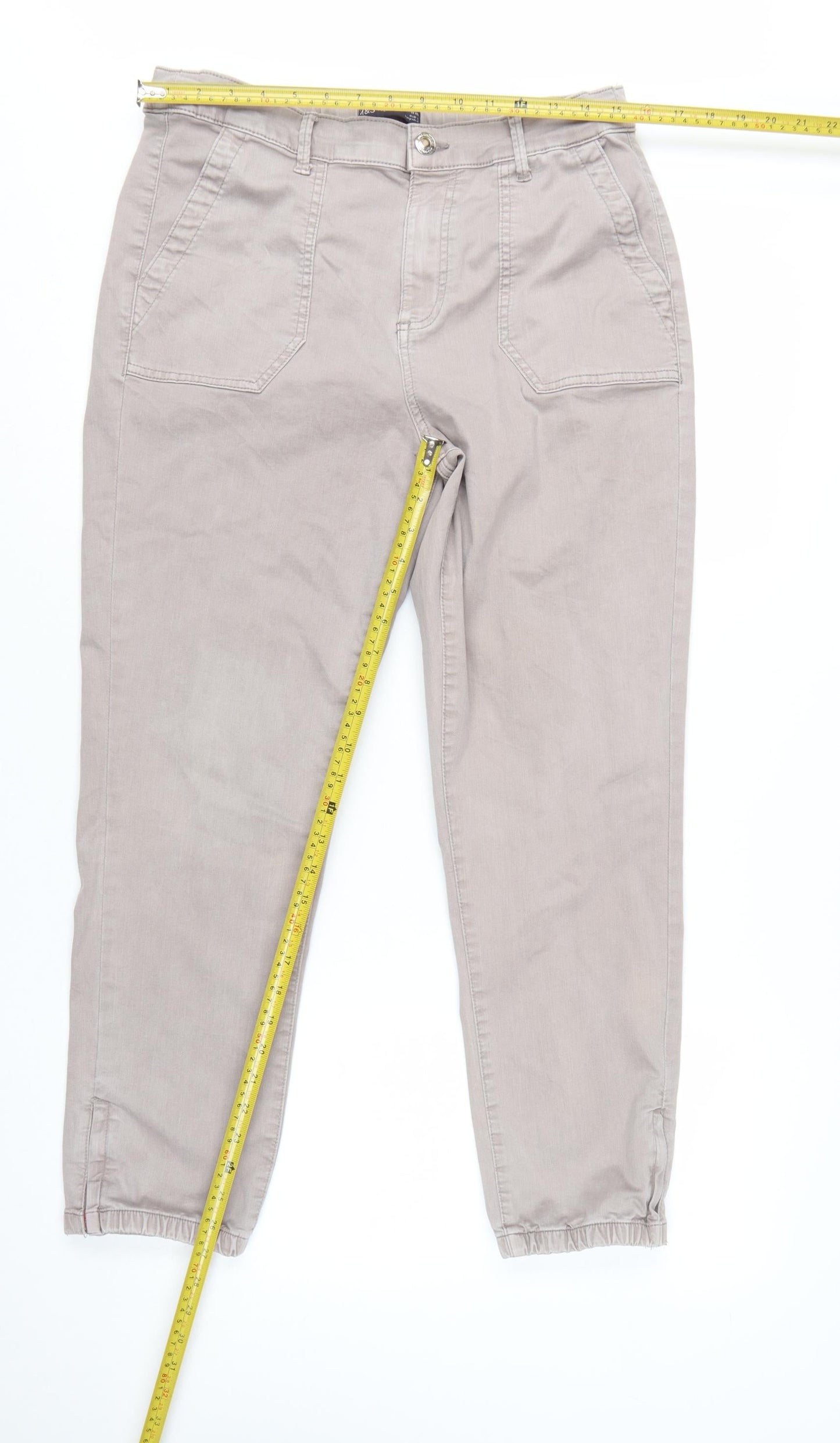 Marks and Spencer Women Beige Tapered Jeans Size 14 Regular Fit