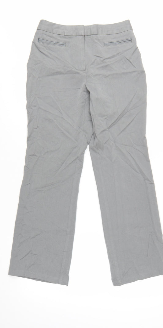 Marks and Spencer Women Grey Straight Leg Dress Pants Size 10 Regular