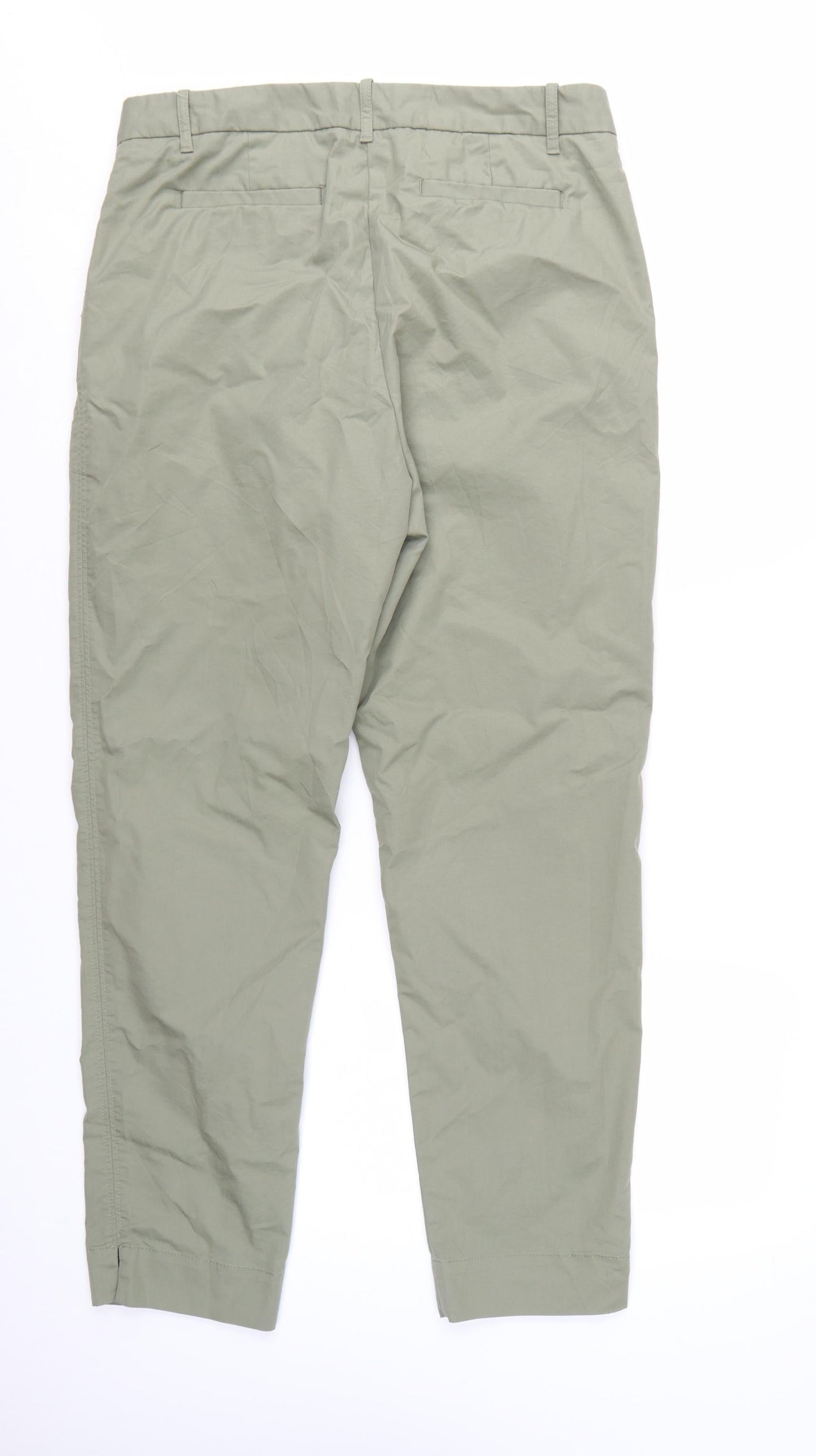 Marks and Spencer Women's Green Chino Trousers Size 14 Regular Fit
