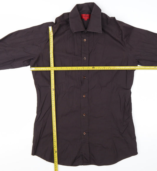 Hugo Boss Men's Brown Slim Fit Long Sleeve Button-Up Shirt M