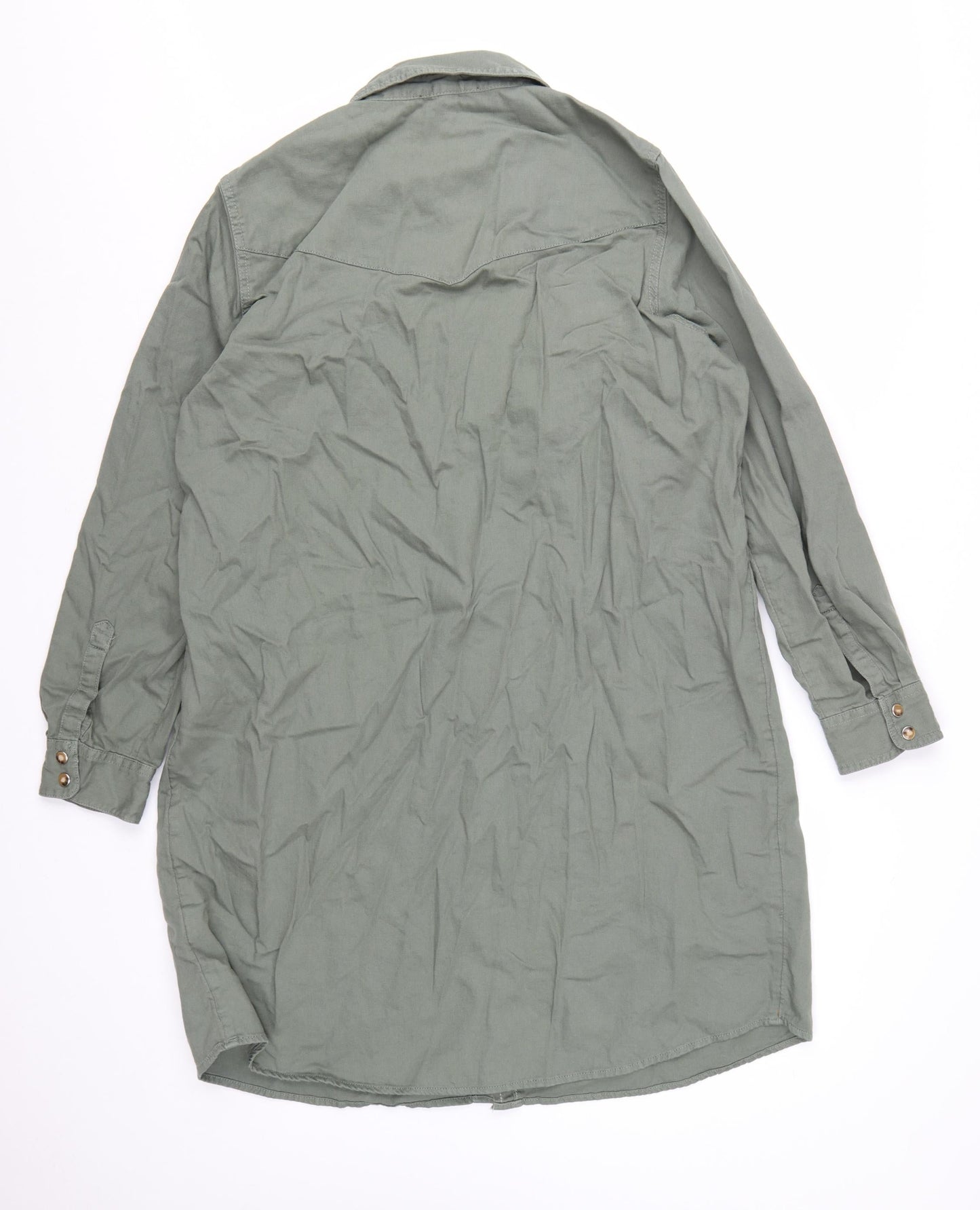 Marks and Spencer Women’s Green Size 18 Cotton Long Sleeve Shirt Dress
