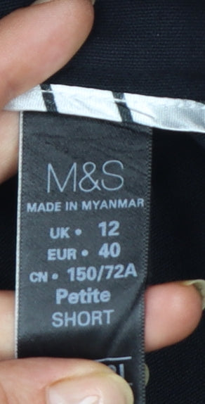 Marks and Spencer Women’s Black Size 12 Petite Ankle Trousers