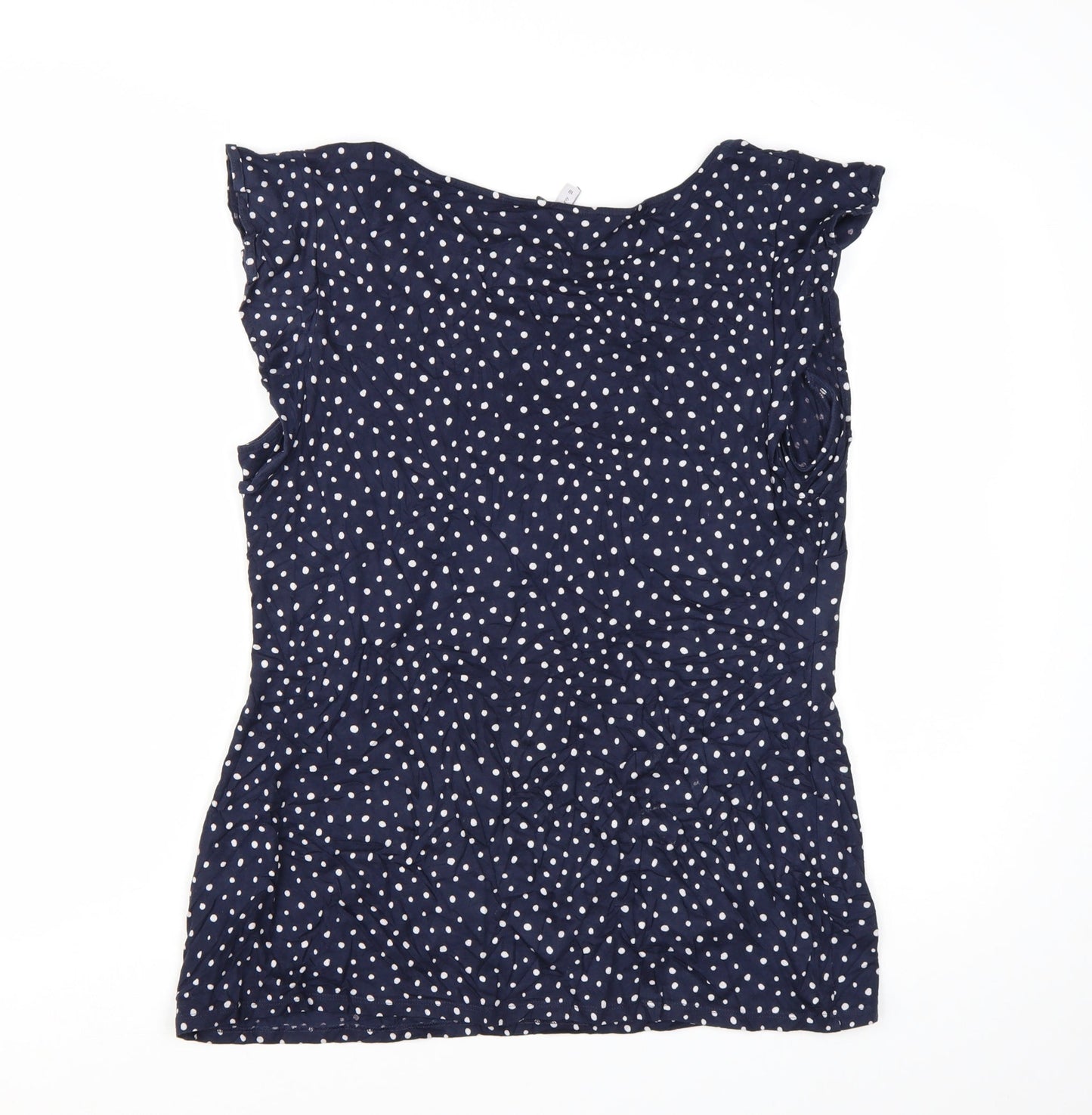 Bravissimo Women's Blue Polka Dot Sleeveless Viscose Blouse Size 18