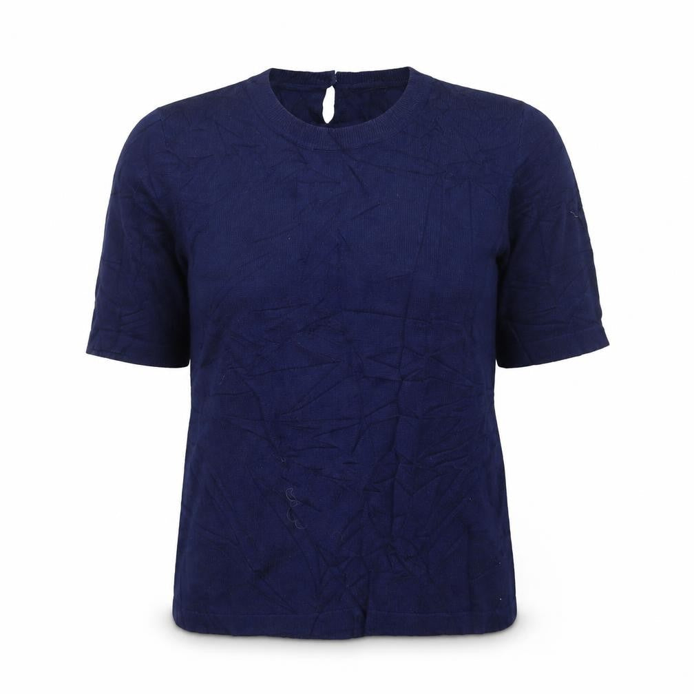 Zara Women Blue Knit Short Sleeve Pullover Jumper Size 12