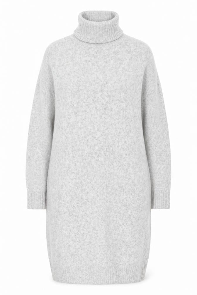 H&M Women Grey Wool Blend Roll Neck Jumper Dress Size XL