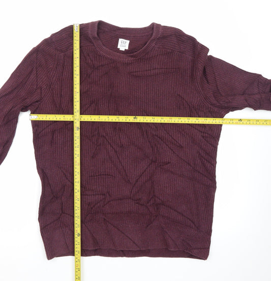 GAP Men’s Purple Cotton Crew Neck Jumper Size S