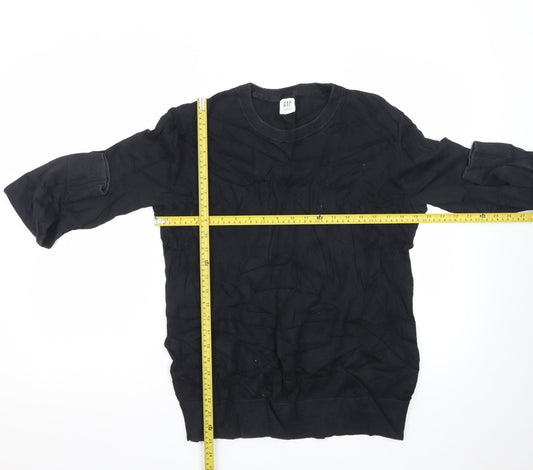 GAP Men's Black Cotton Crew Neck Pullover Jumper Size S