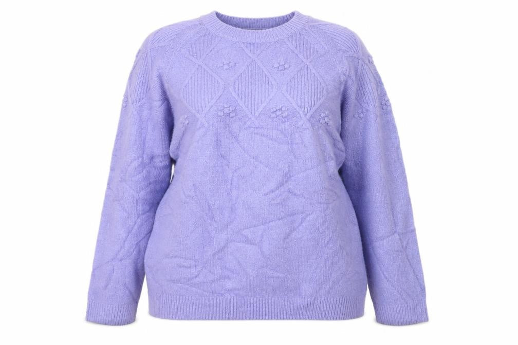Bonmarché Women’s Purple Cable-Knit Pullover Jumper Size 22