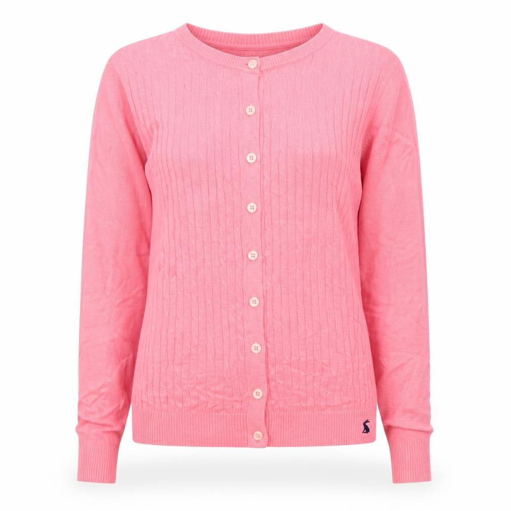 Joules Women Pink Cardigan Knit Long Sleeve UK 8 XS Button Front