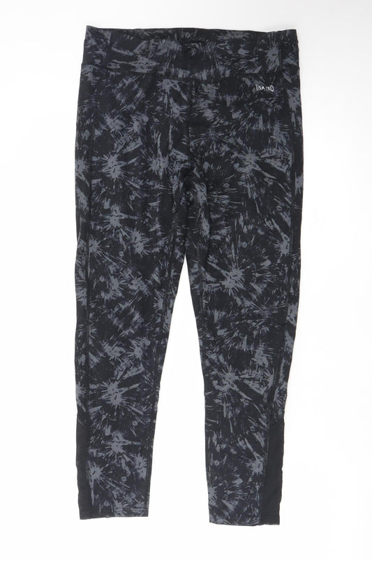 USA Pro Women's Black Tie Dye Ankle Leggings Size 14