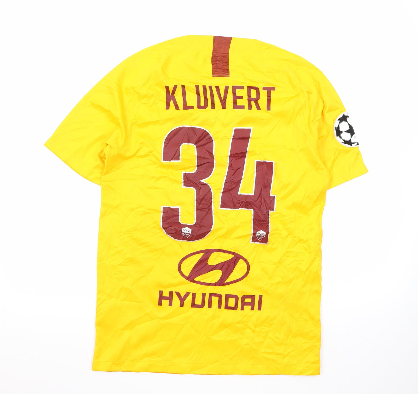 Nike AS Roma Men's Yellow Dri-FIT Football T-Shirt Size S