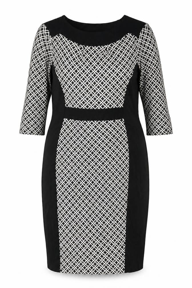 Marks & Spencer Per Una Women’s Black Geometric Bodycon Dress Size 18