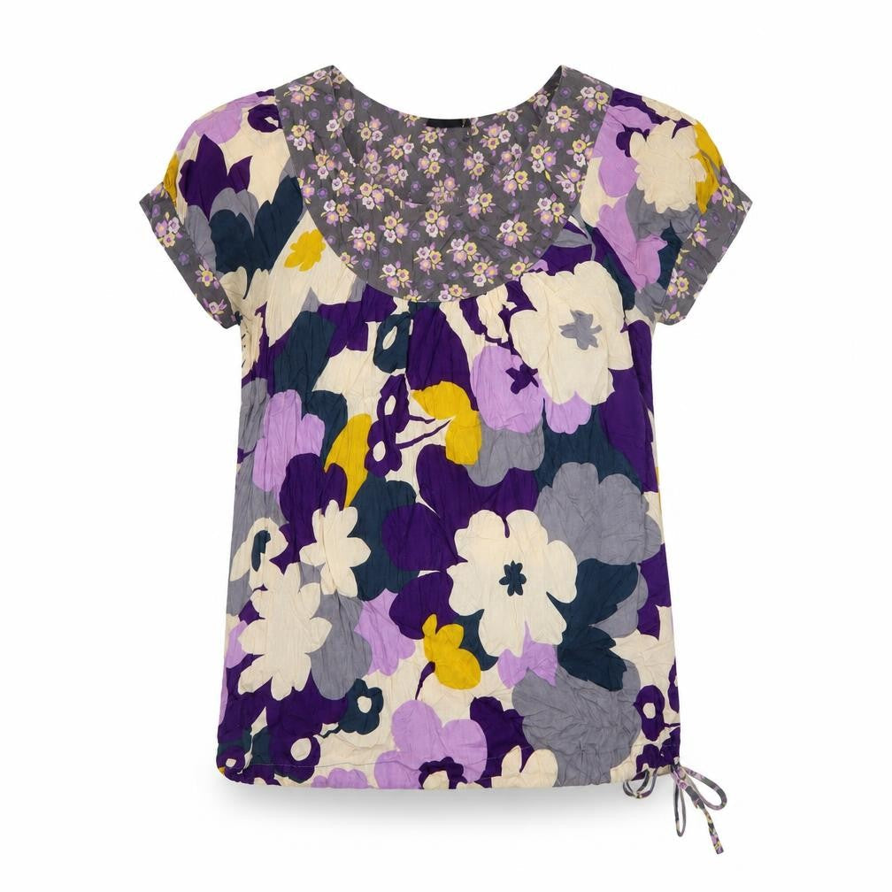 Next Women’s Multicoloured Floral Cotton Tunic Blouse Size 12