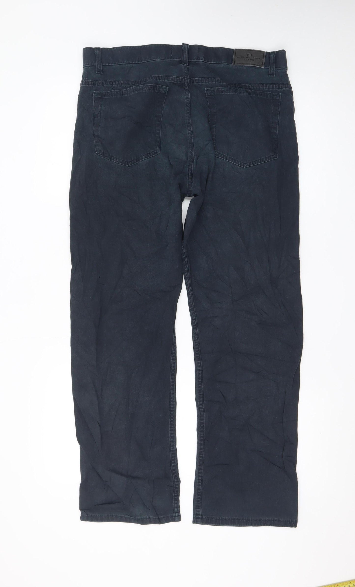 Marks and Spencer Blue Harbour Men's Dark Blue Straight Comfort Waist Jeans 34W 29L
