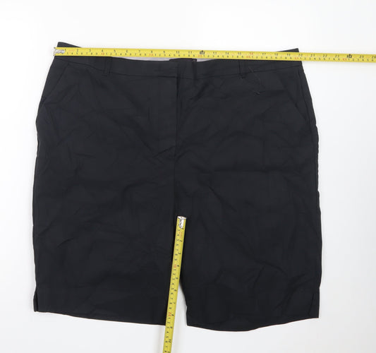 Marks and Spencer Men's Black Chino Shorts Size 20 Regular Fit