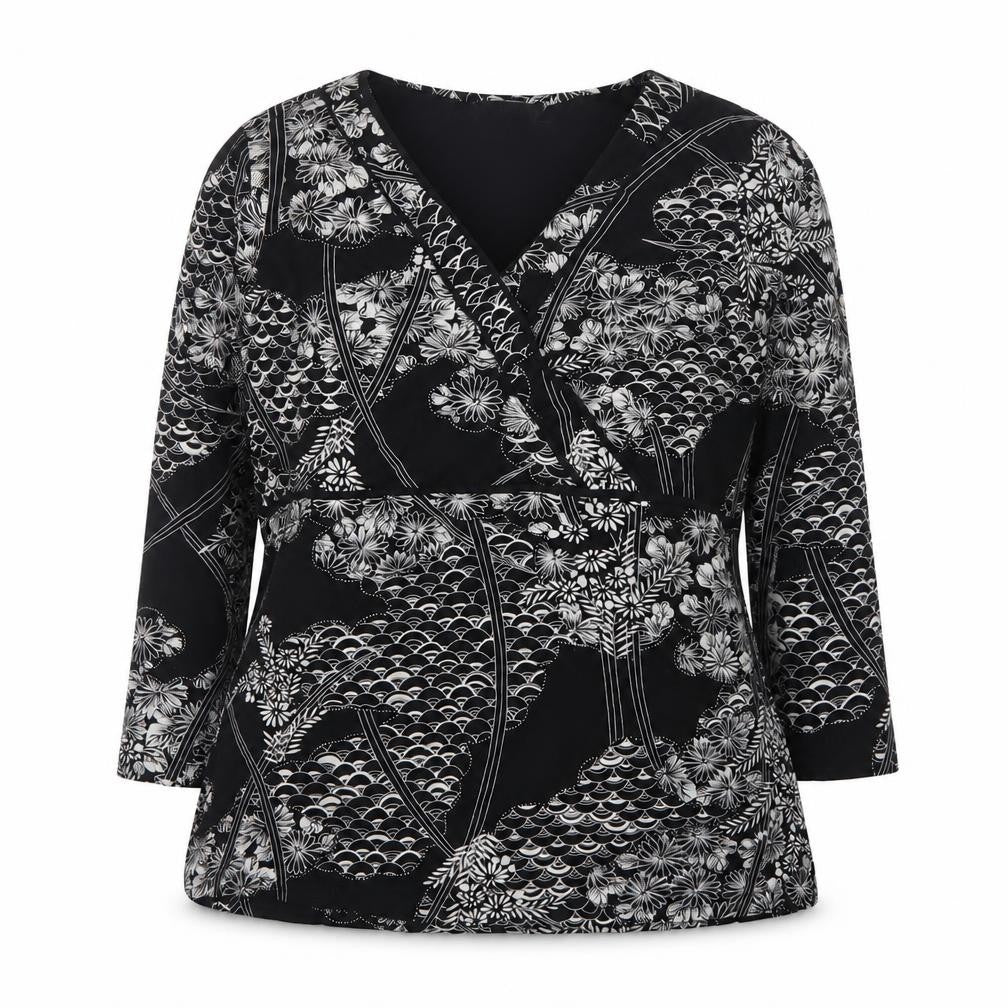 Marks & Spencer Women’s Black Floral Wrap Blouse UK 18