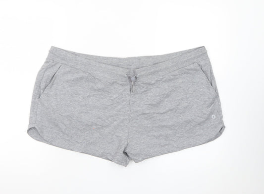 Marks & Spencer Women Grey Size 22 Drawstring Sweat Shorts