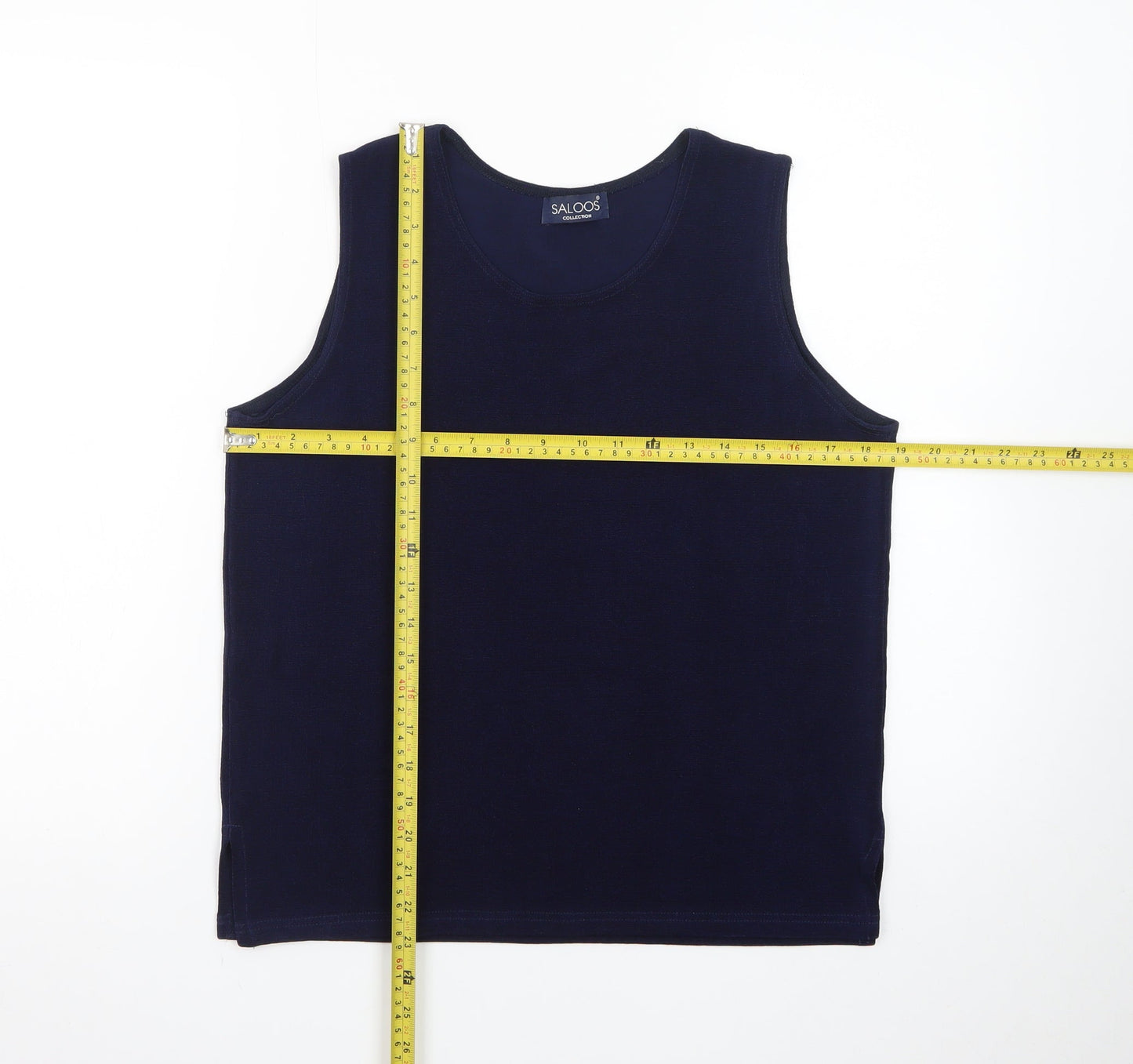 Saloos Women’s Blue Sleeveless Basic Jersey Tank Top M