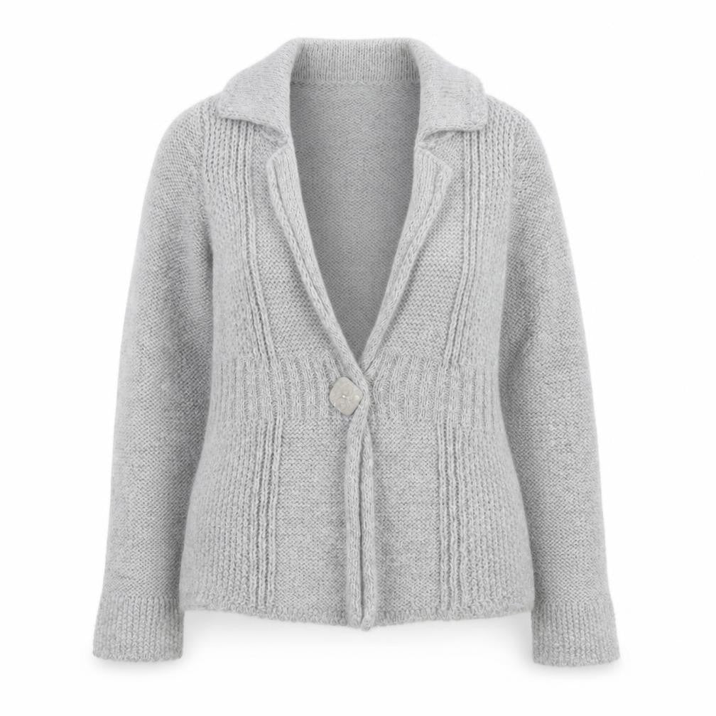 Marks & Spencer Per Una Women Grey Cardigan M Wool Blend Knit