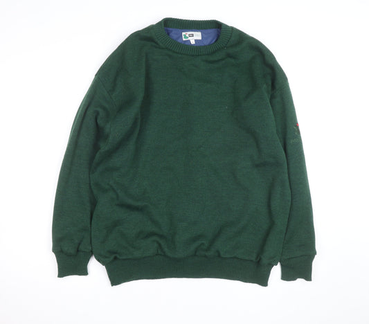 Pro Style Men’s Green Lined Wool Blend Golf Jumper L