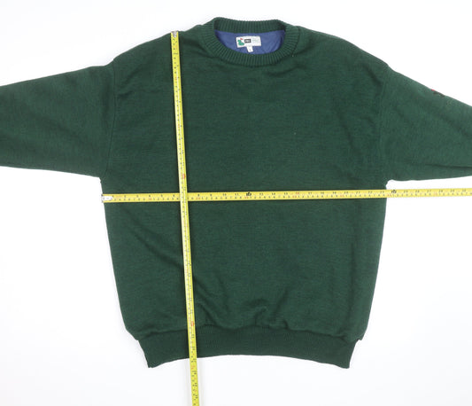 Pro Style Men’s Green Lined Wool Blend Golf Jumper L