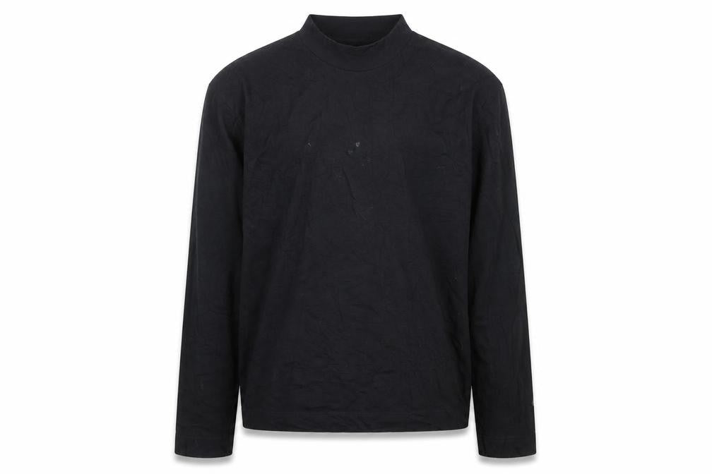 Collusion Men's Black Long Sleeve Mock Neck Jersey Top Size L