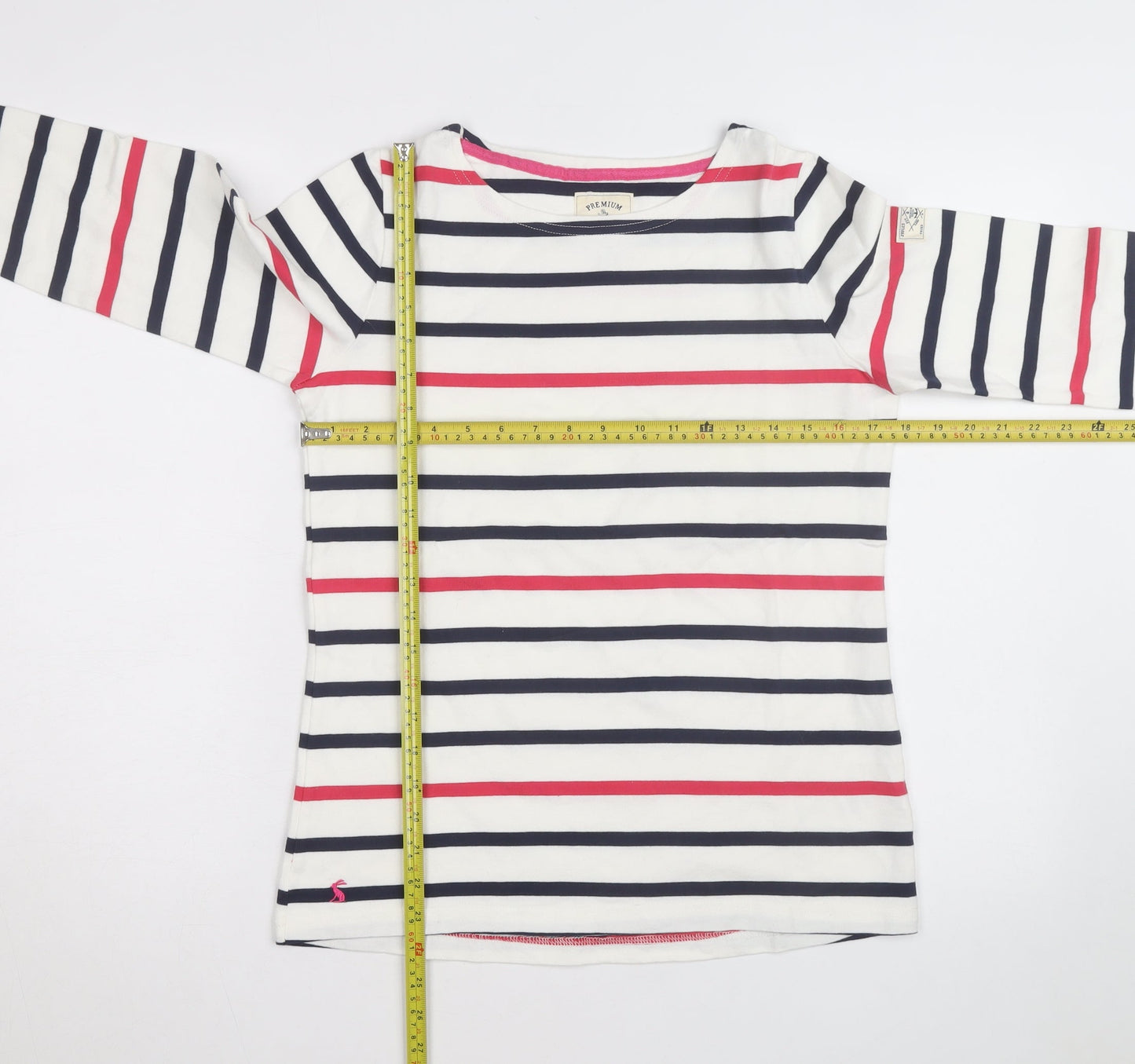 Joules Women’s Multicoloured Striped Long Sleeve Cotton T-Shirt Size 10