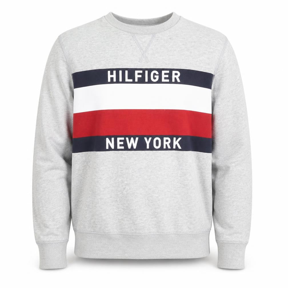 Tommy Hilfiger Men's Grey Logo Pullover Sweatshirt L