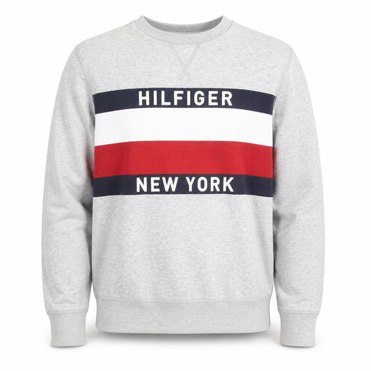 Tommy Hilfiger Men's Grey Logo Pullover Sweatshirt L
