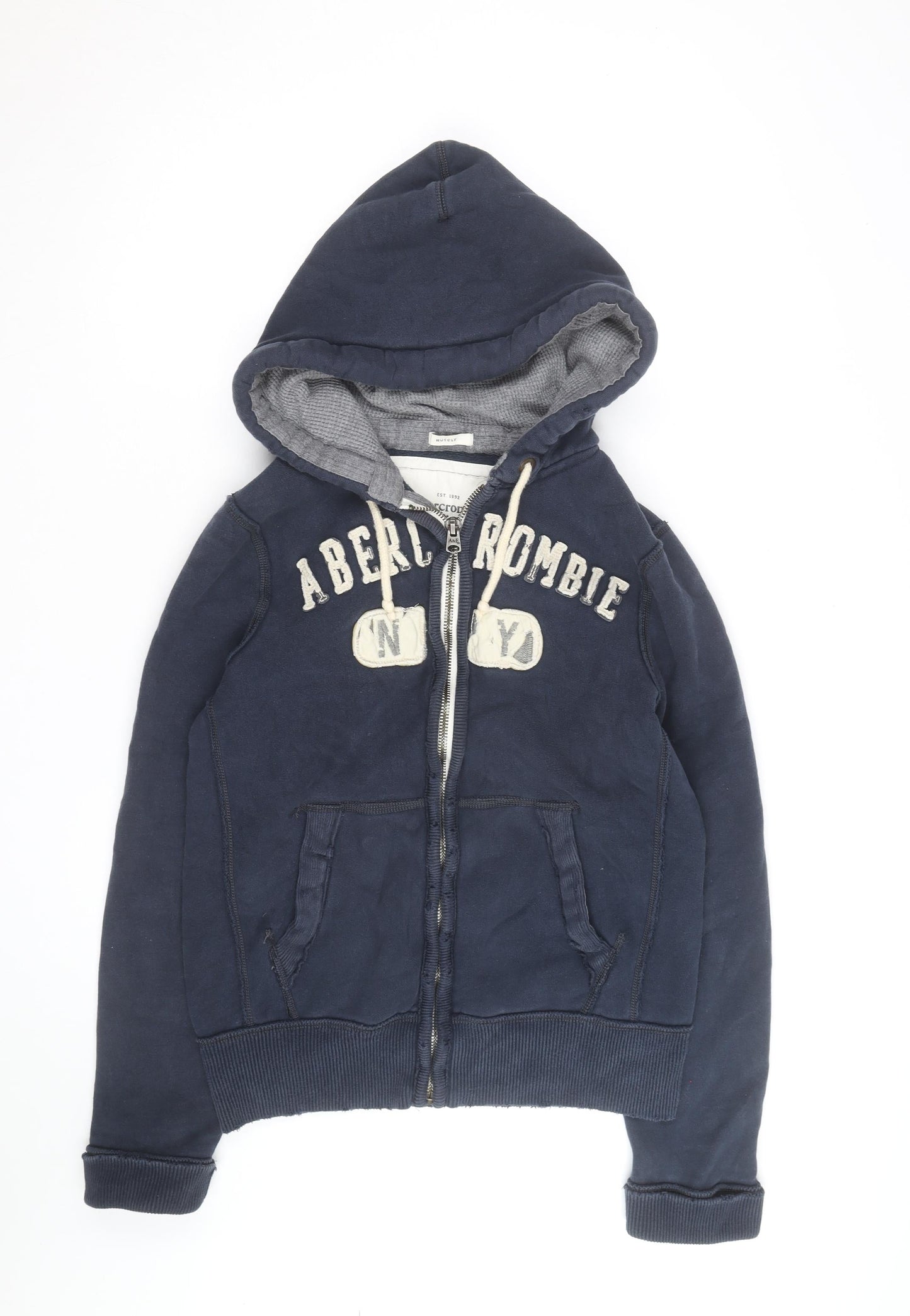 Abercrombie & Fitch Men's Blue Full Zip Hoodie Medium