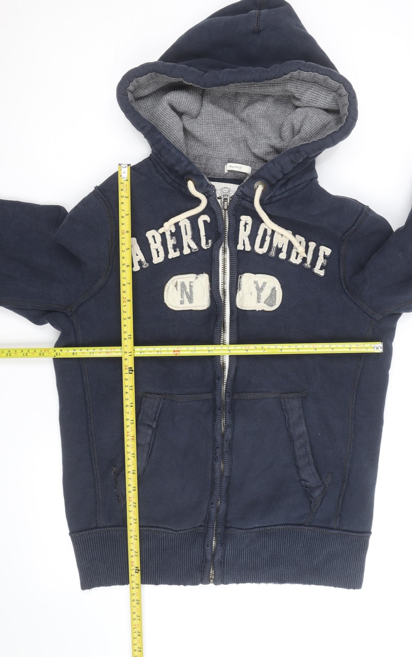 Abercrombie & Fitch Men's Blue Full Zip Hoodie Medium