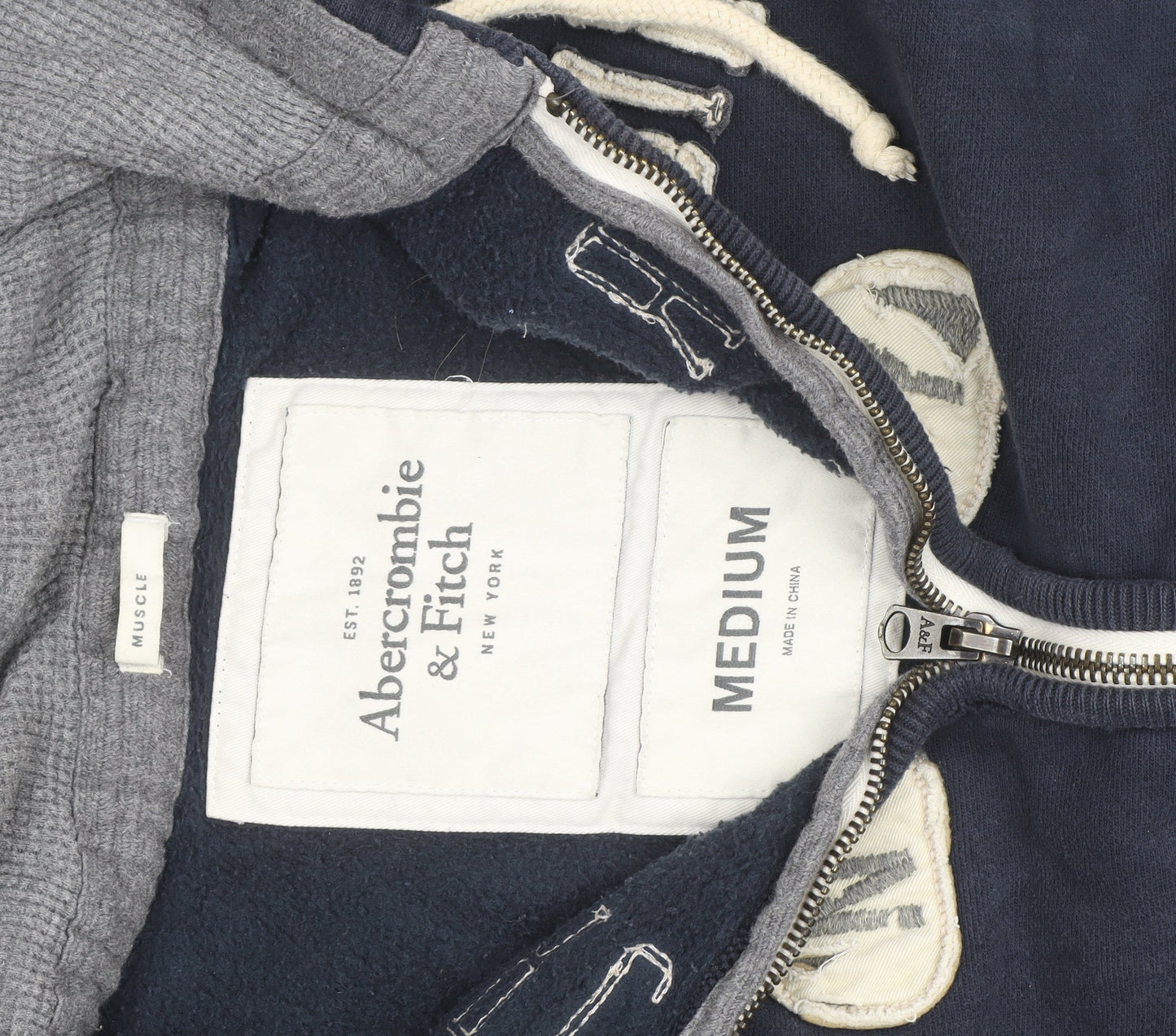 Abercrombie & Fitch Men's Blue Full Zip Hoodie Medium
